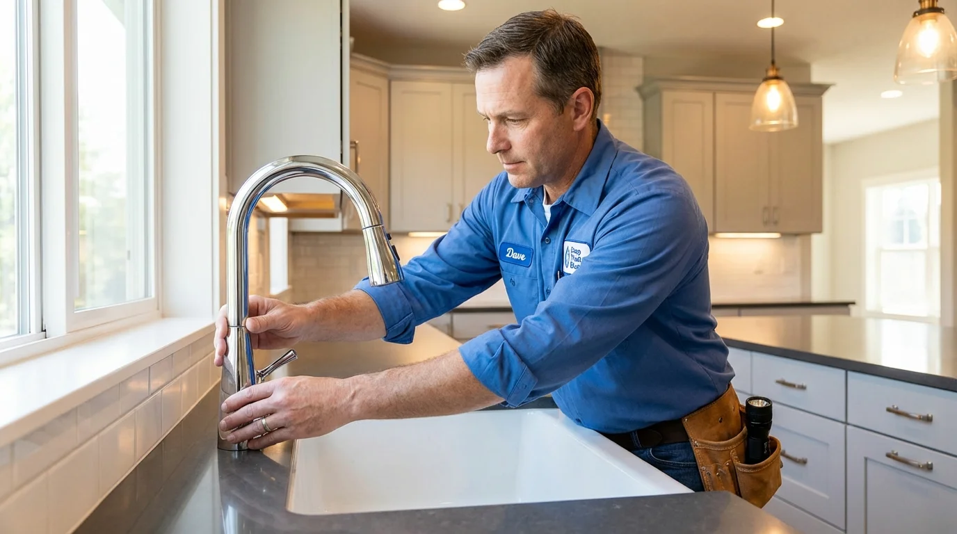 Kitchen faucet installation by Johns Plumbing LLC in Beloit